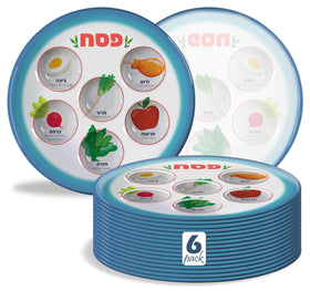 The Kosher Cook disposable seder plate shows graphic items for easy organization.