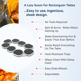 The Lazy Susan Revolution heat-resistant tray close-up.