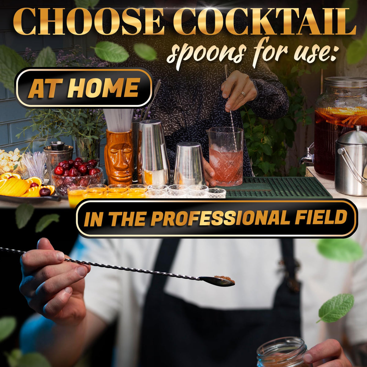 The Little Green Change highball glass stirring spoon for tall glasses