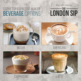 The London Sip 10-cup moka pot ready for entertaining guests.