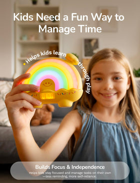 The Pal Rainbow Timer Kids — desk use, simple twist to set for routines