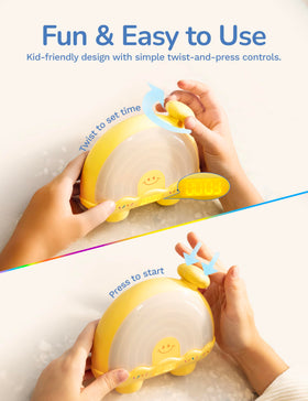 The Pal Rainbow Timer — night light on, gentle glow for calming evenings