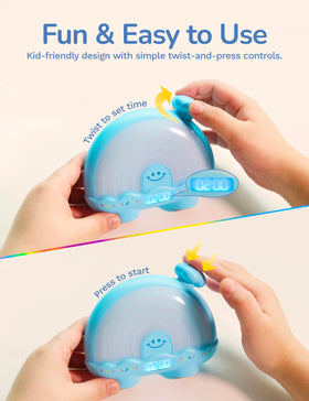 Timer Pal Rainbow Timer blue twist-to-set controls support independent use