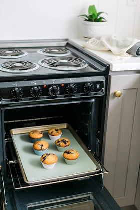 The Silicone Kitchen cups shown in a dishwasher-safe display for quick cleanup.