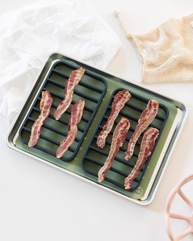 The Silicone Kitchen non-stick silicone roasting racks are easy to clean after roasting.