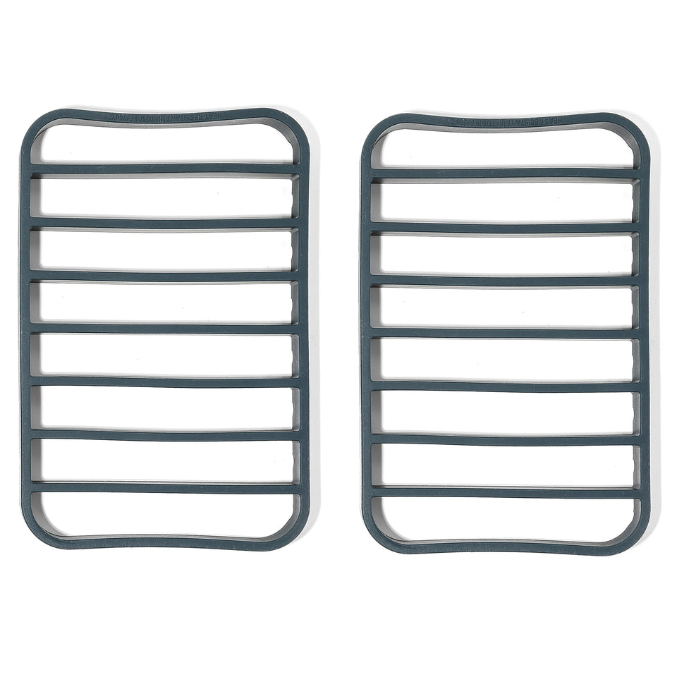 The Silicone Kitchen extra-large two-pack roasting racks on a sheet for even airflow.