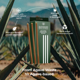 THE SUSTAINABLE AGAVE COMPANY agave fiber straw brown 8 inch highlights durable plant-based alternative