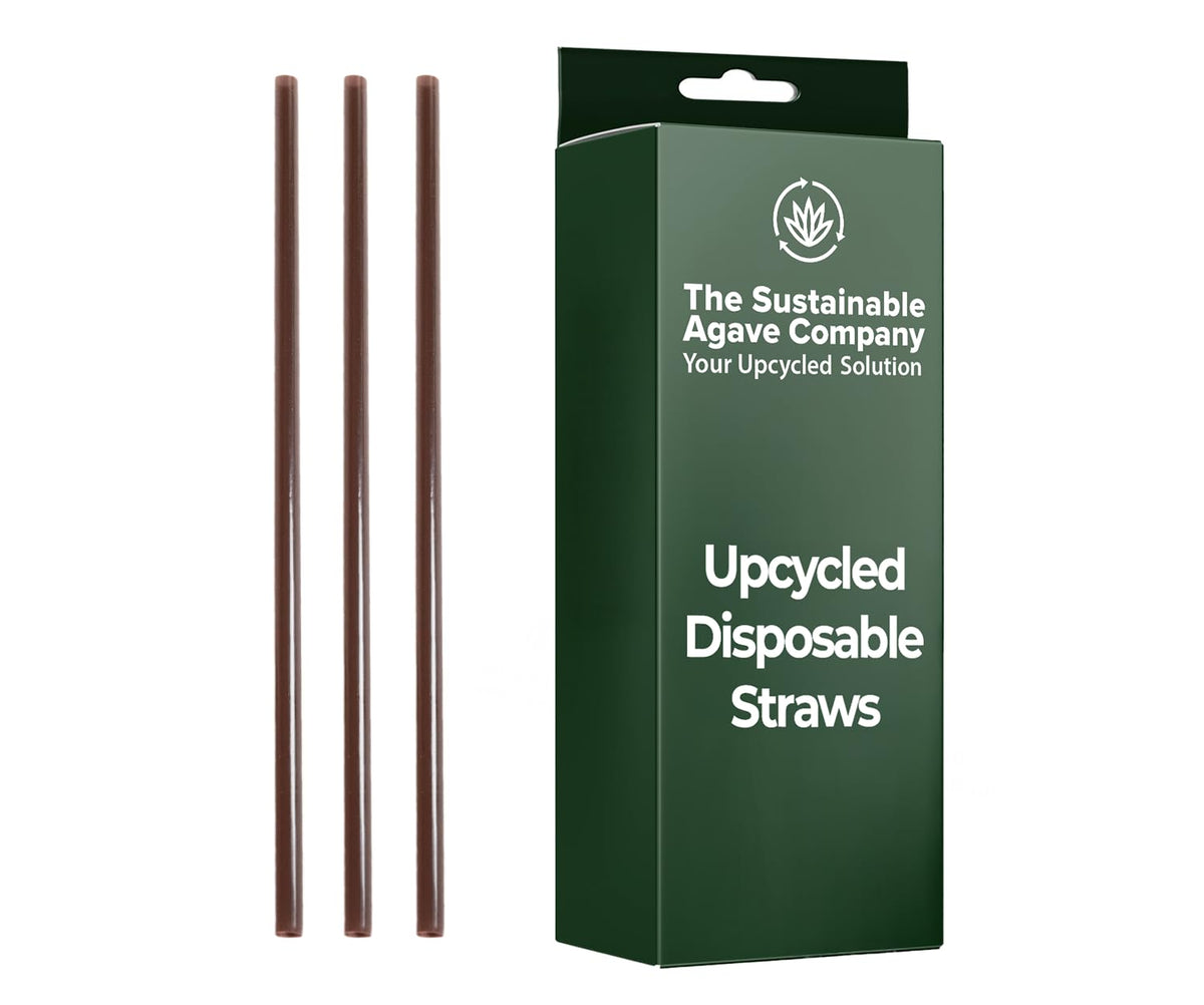 THE SUSTAINABLE AGAVE COMPANY agave fiber straw unwrapped packaging shows eco-friendly design