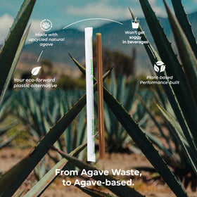 The Sustainable Agave Company agave fiber straw 8in brown durable for everyday use.