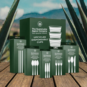 The Sustainable Agave Company kitchen demo with reusable straw highlights practical use.