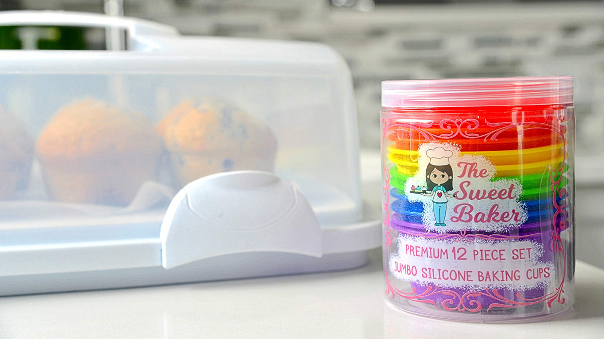 The Sweet Baker oven-safe cups suitable for -40°F to 500°F.