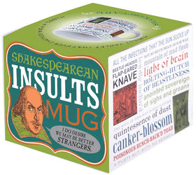 The Unemployed Philosophers Guild Shakespeare Insults Mug gift idea, Bard-inspired present.