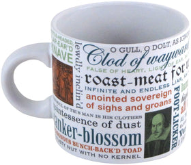 The Unemployed Philosophers Guild Shakespeare Insults Mug side view, comfortable daily use.