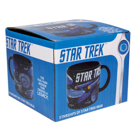 The Unemployed Philosophers Guild Starships mug, collection-inspired art for fans.