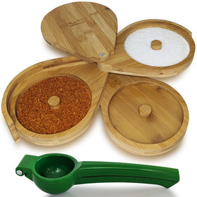 The Velvet Bow Tie bamboo margarita rimmer with a 3-tier design for consistent rims.