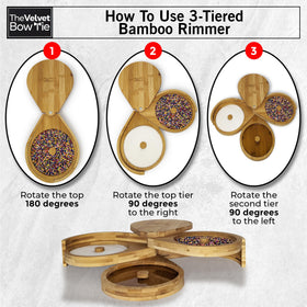 The Velvet Bow Tie handheld citrus juicer demonstrates seed-free juice extraction.