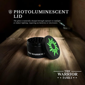 The Warrior Family 4-Piece Grinder compact-travel design fits kitchens and on-the-go grinding.