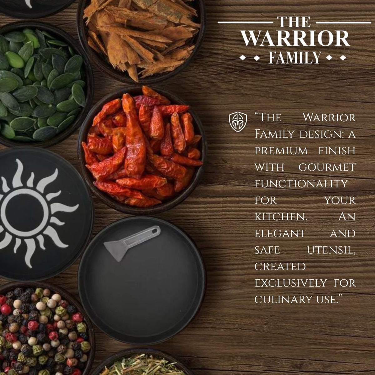The Warrior Family 4-Piece Grinder magnetic lid keeps contents secure during travel and use.