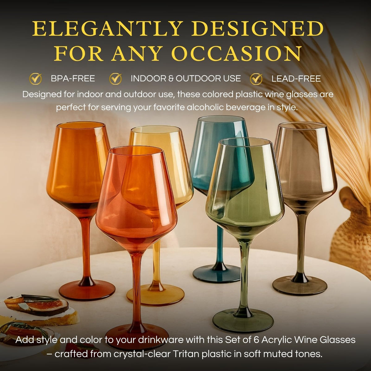 The Wine Savant 15oz plastic wine glass offers durable, shatterproof sipping outdoors.