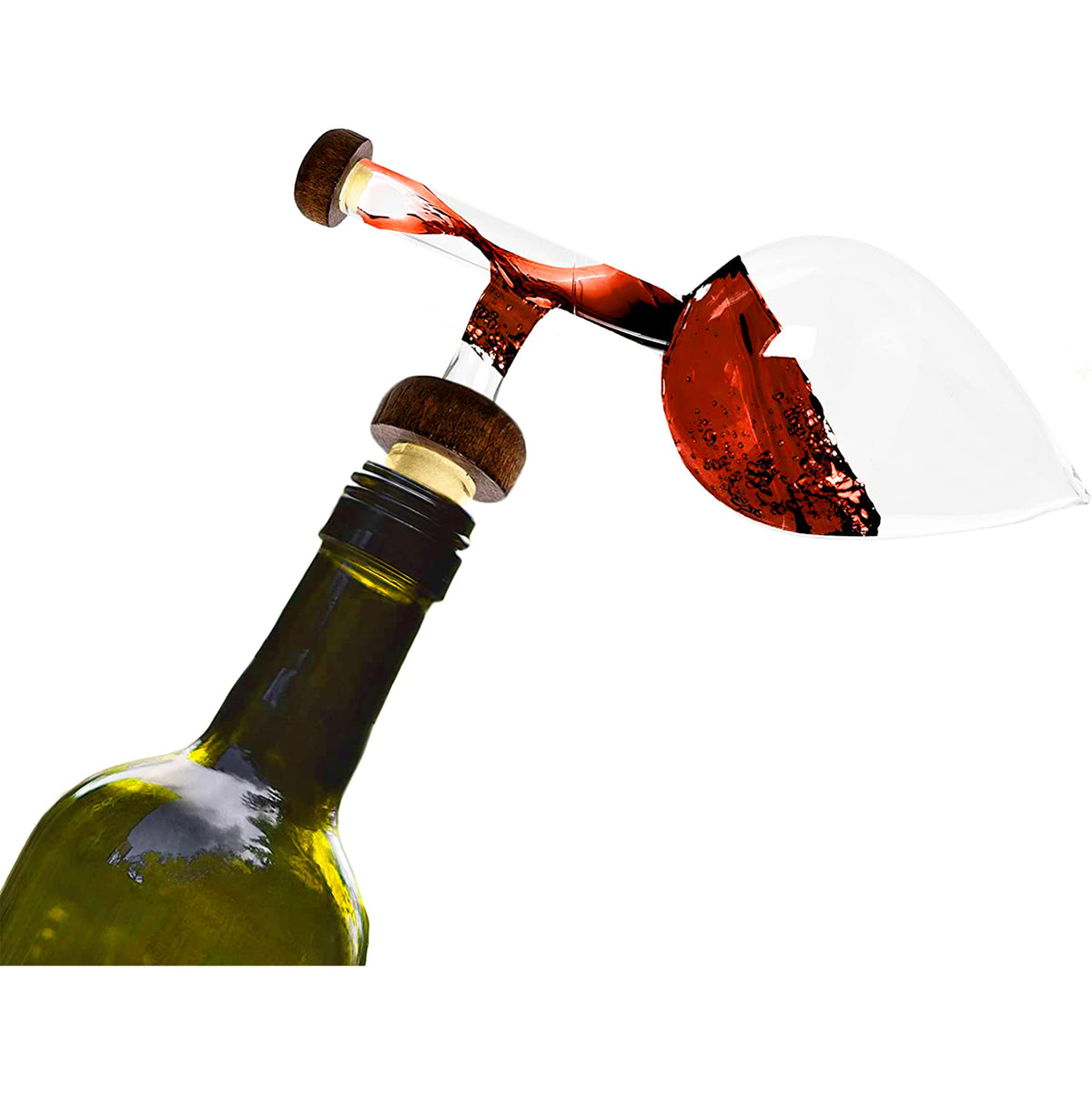 The Wine Savant hand-blown aerator showcases the glass body while enhancing bouquet.
