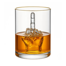 The Wine Savant middle finger inside glass 3D design, a bold novelty gift.
