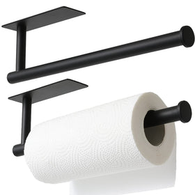 theaoo 2-pack paper towel holder under cabinet in matte black keeps counters tidy and organized