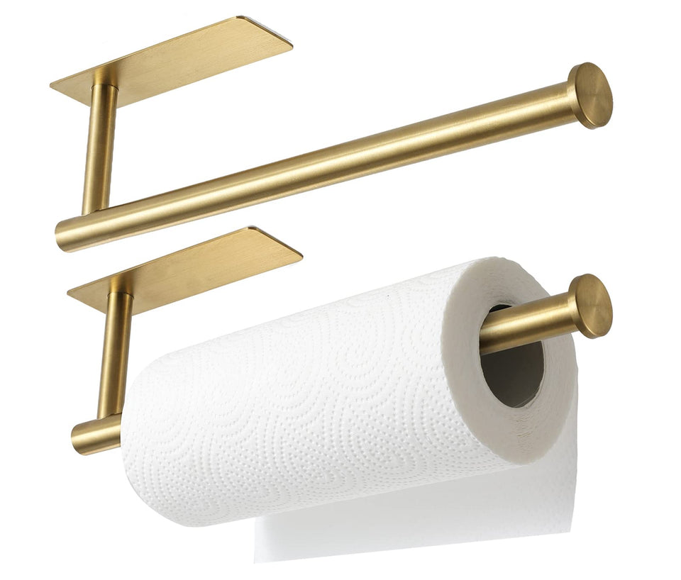 theaoo 2-pack under-cabinet paper towel holder keeps towels tidy and accessible.