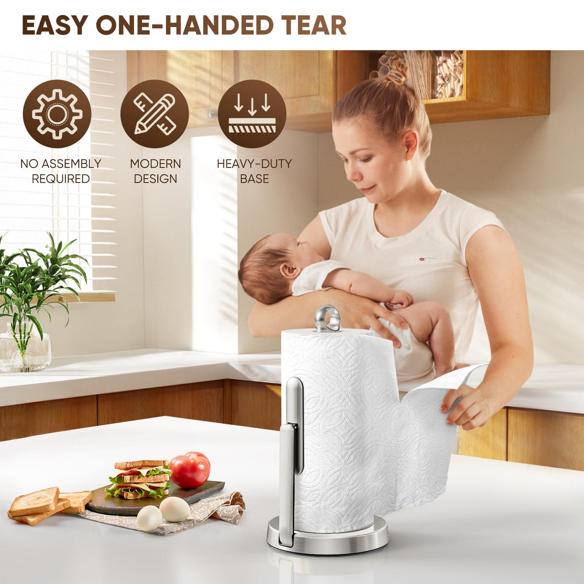 theaoo fits-all-rolls design accommodates any towel size or brand