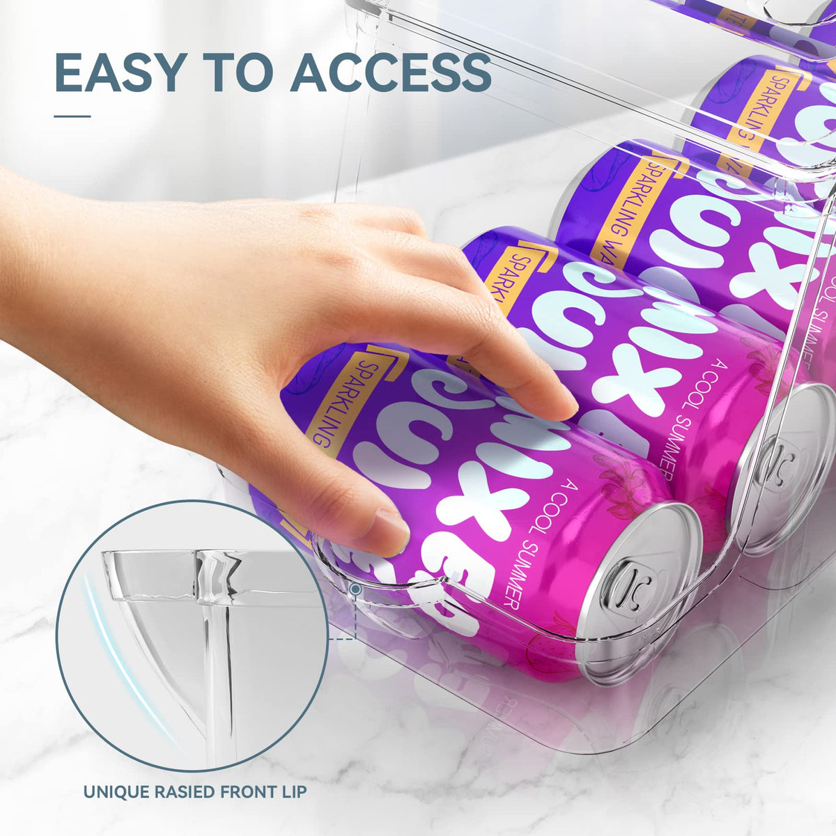 theaoo fridge storage bin features clear material for quick identification.