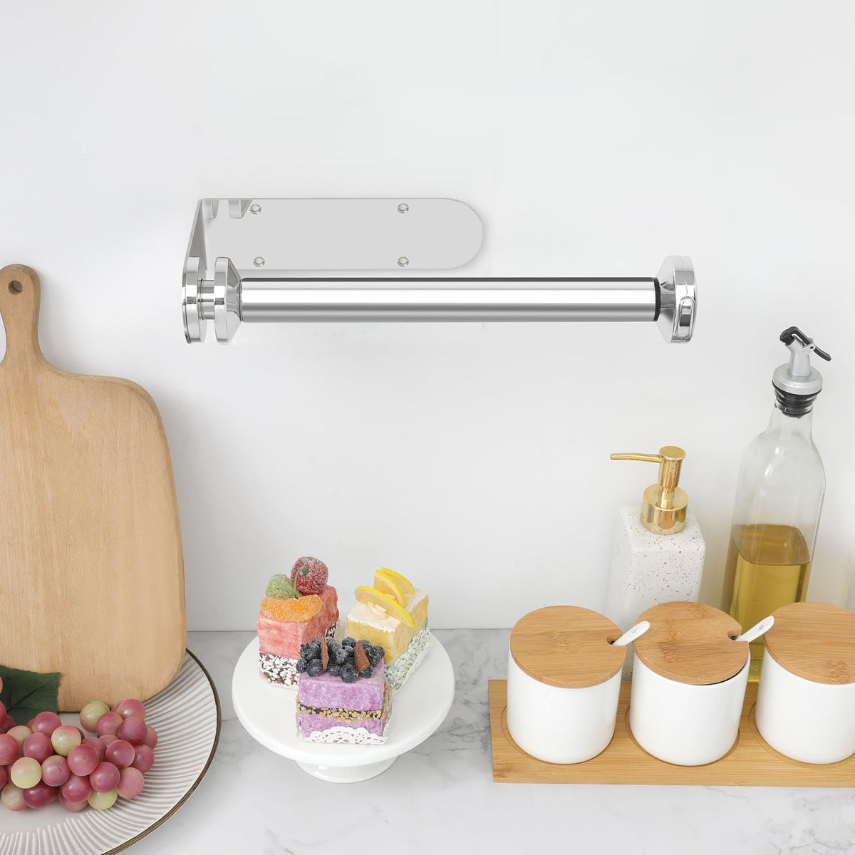theaoo multiuse design fits towels, plastic wrap, and more in kitchen