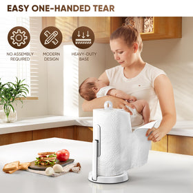 Theaoo fits all paper towel rolls for versatile use in kitchen, bath, or workshop.