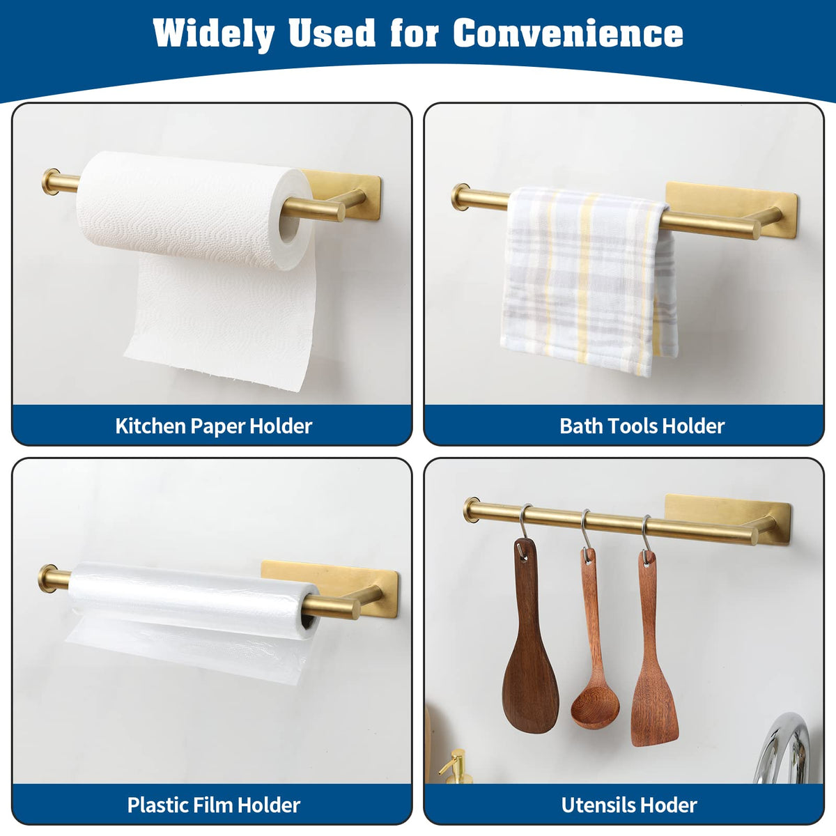 theaoo paper towel holder vertical screw mount in a compact kitchen