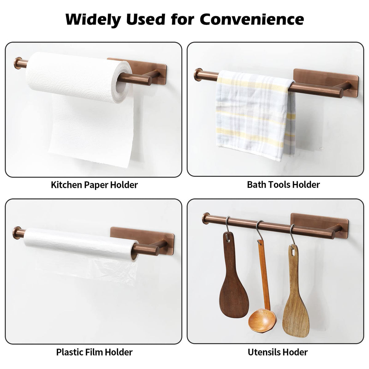 theaoo Rose Gold Kitchen Organization for a clean, accessible towel spot.