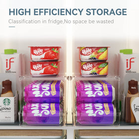 theaoo soda organizer demonstrates lid-top stacking for extra space.