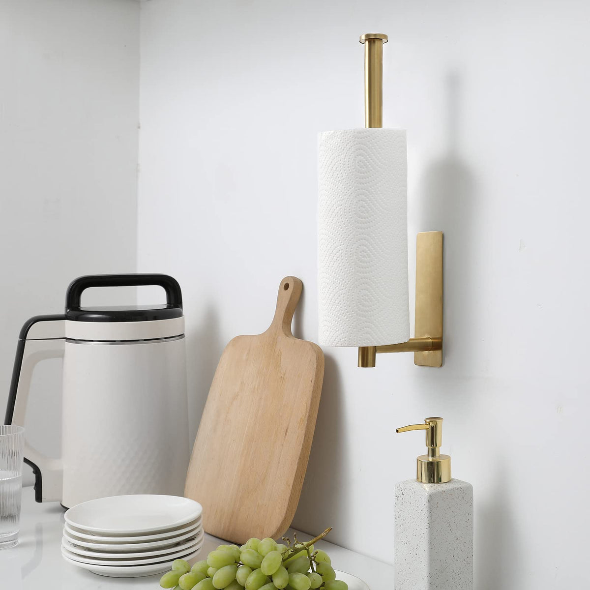 theaoo stainless steel paper towel holder close-up emphasizes premium rust-resistant SUS304