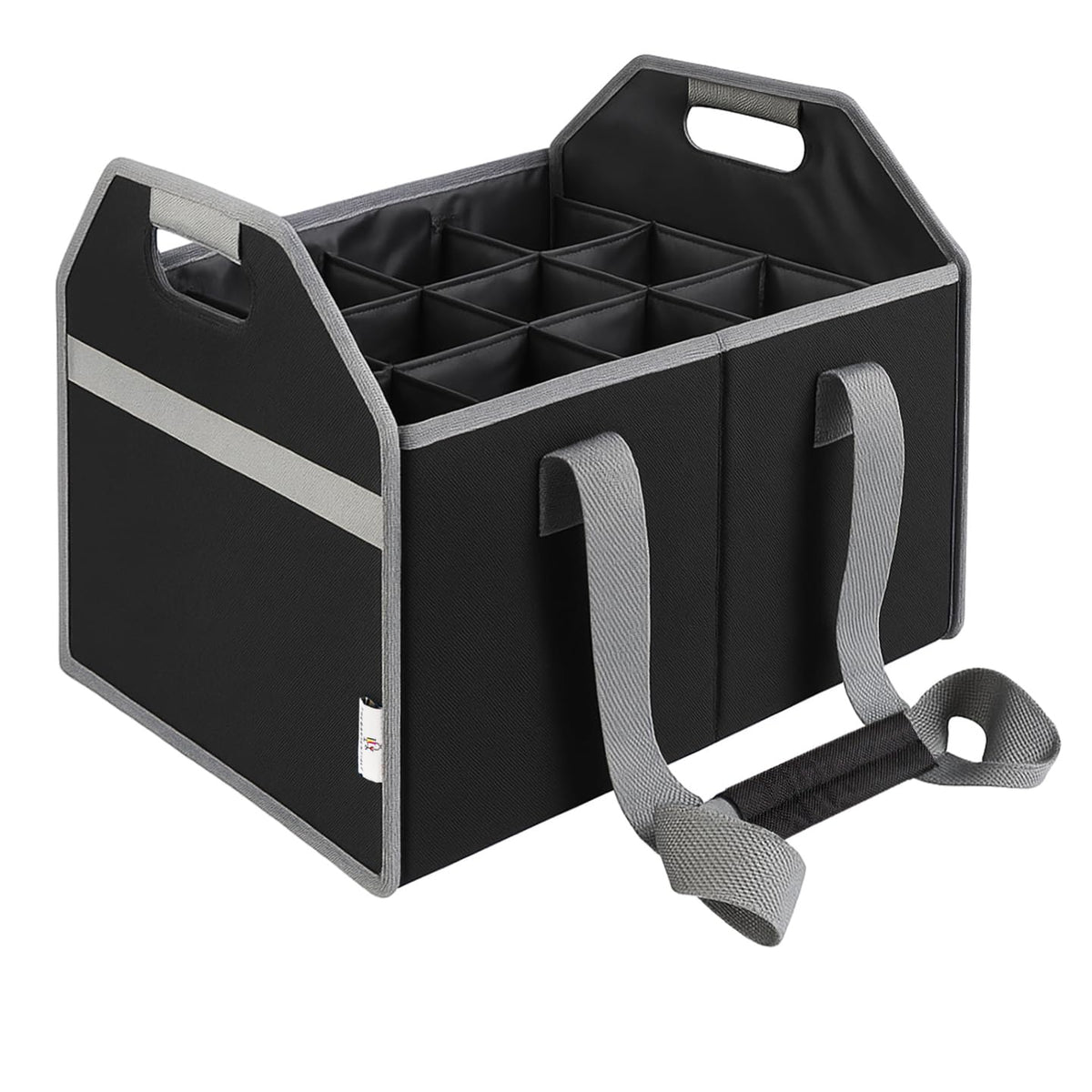 The Barsentials 12-bottle carrier collapsible for easy travel and storage.