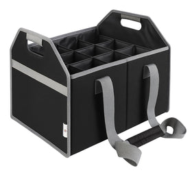 The Barsentials 12-bottle carrier collapsible for easy travel and storage.