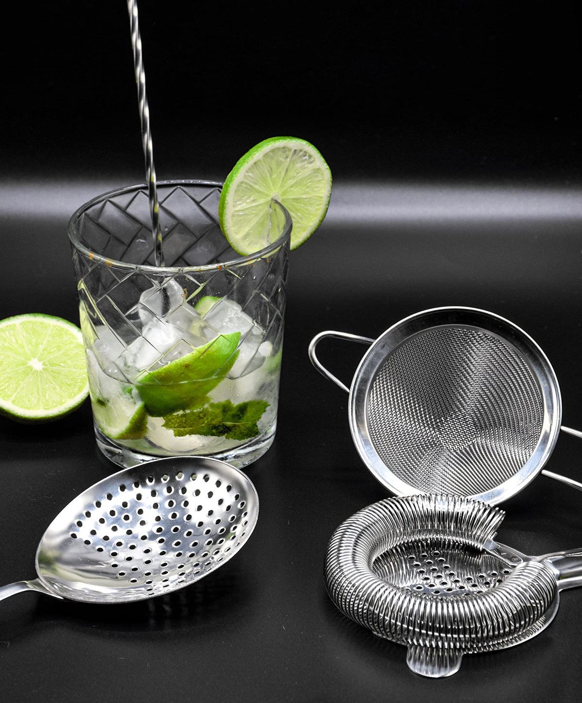 TheBarsentials home bar gift-ready set displayed on a bar counter