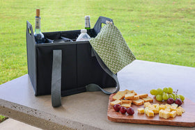 The Barsentials Velcro dividers secure bottles to prevent shifting.