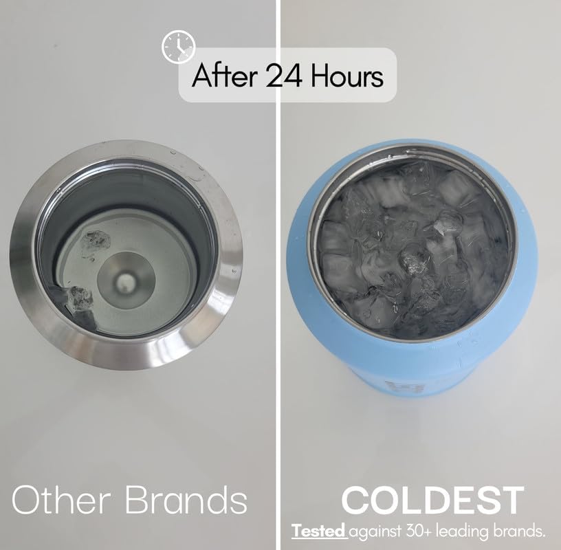 The Coldest Water ergonomic handle offers secure grip during transport.