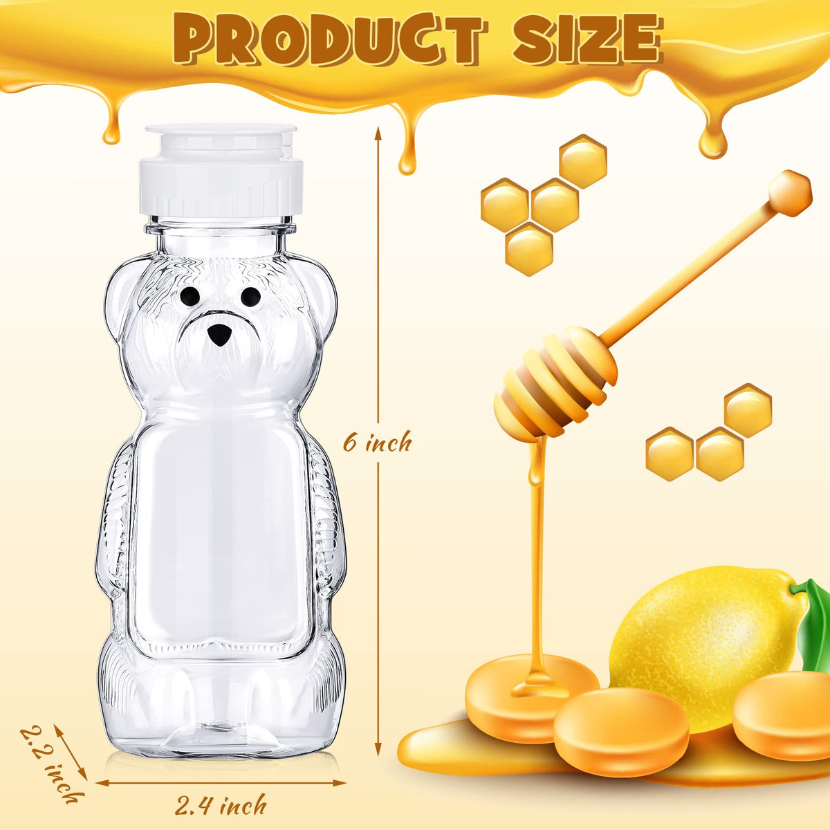 Thenshop bear cup dispenser with flip-top lid for mess-free pouring.