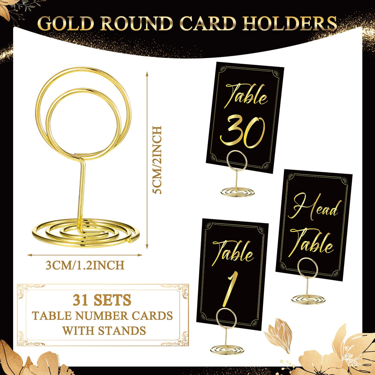 Thenshop round ring-design table card holders for secure display