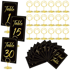 Thenshop 31-piece table number cards set with holders for elegant seating