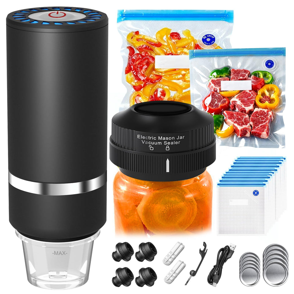 Theravolante handheld vacuum sealer in action for on-the-go freshness