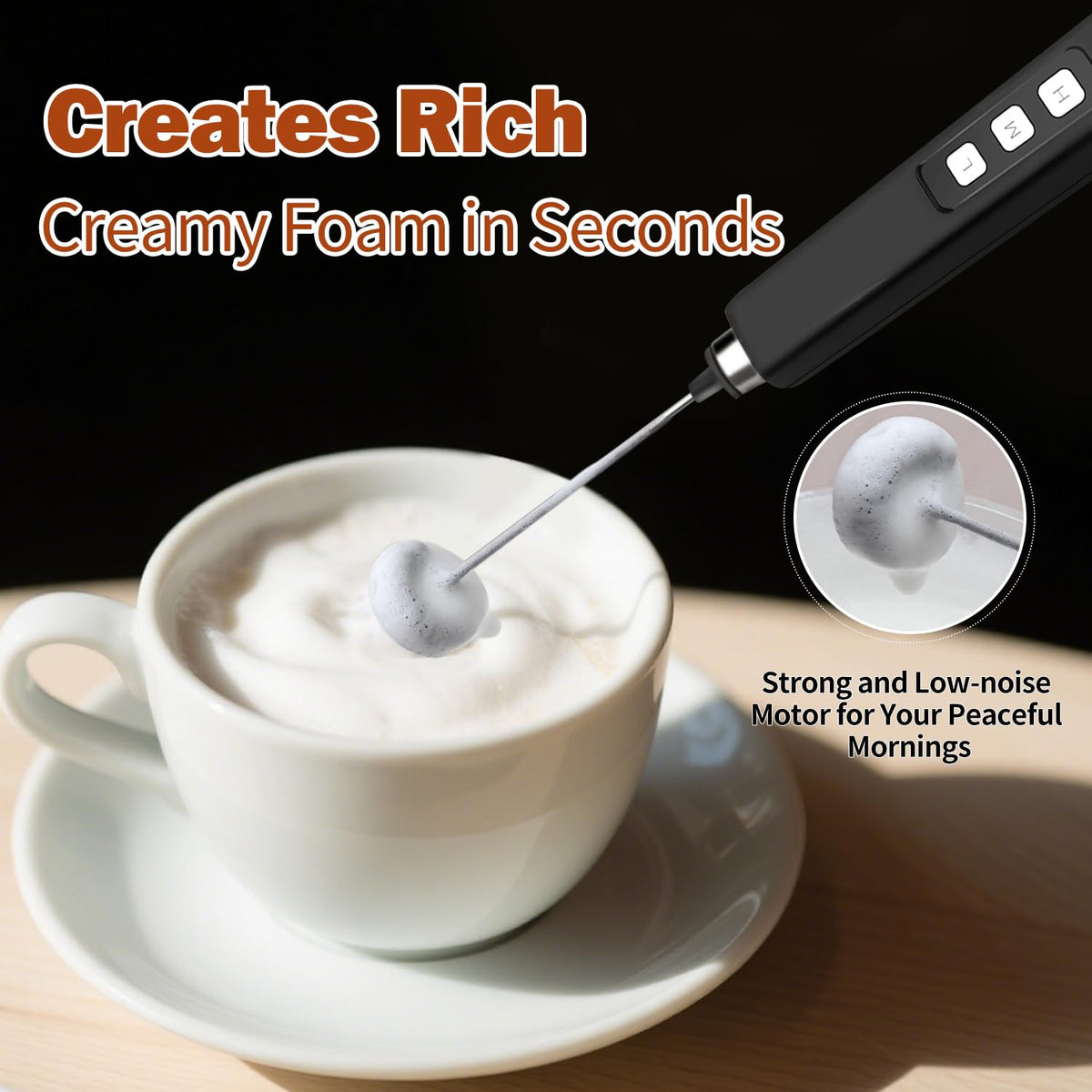 Theresduet three-speed control lets you customize froth
