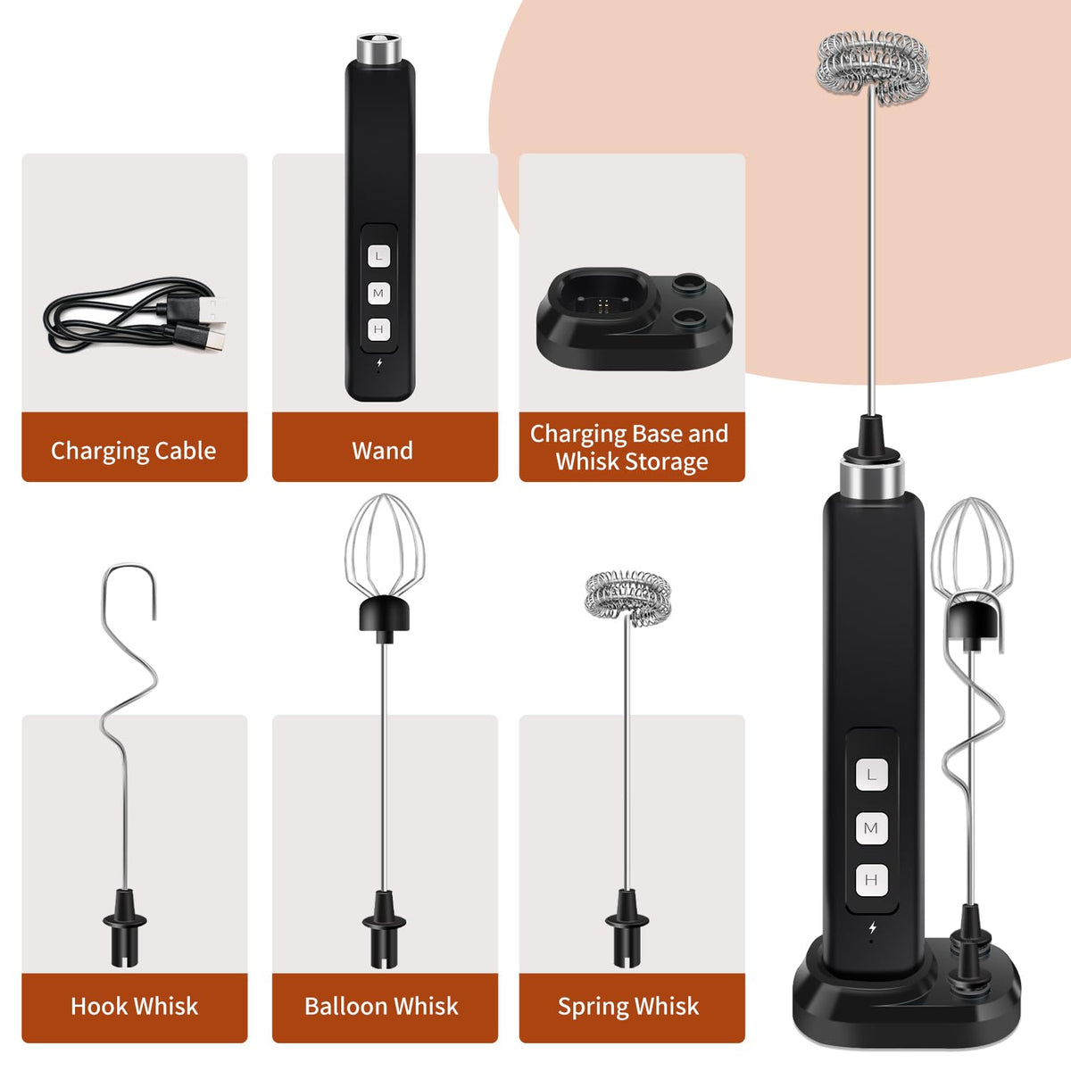 Theresduet hook whisk blends protein powder evenly