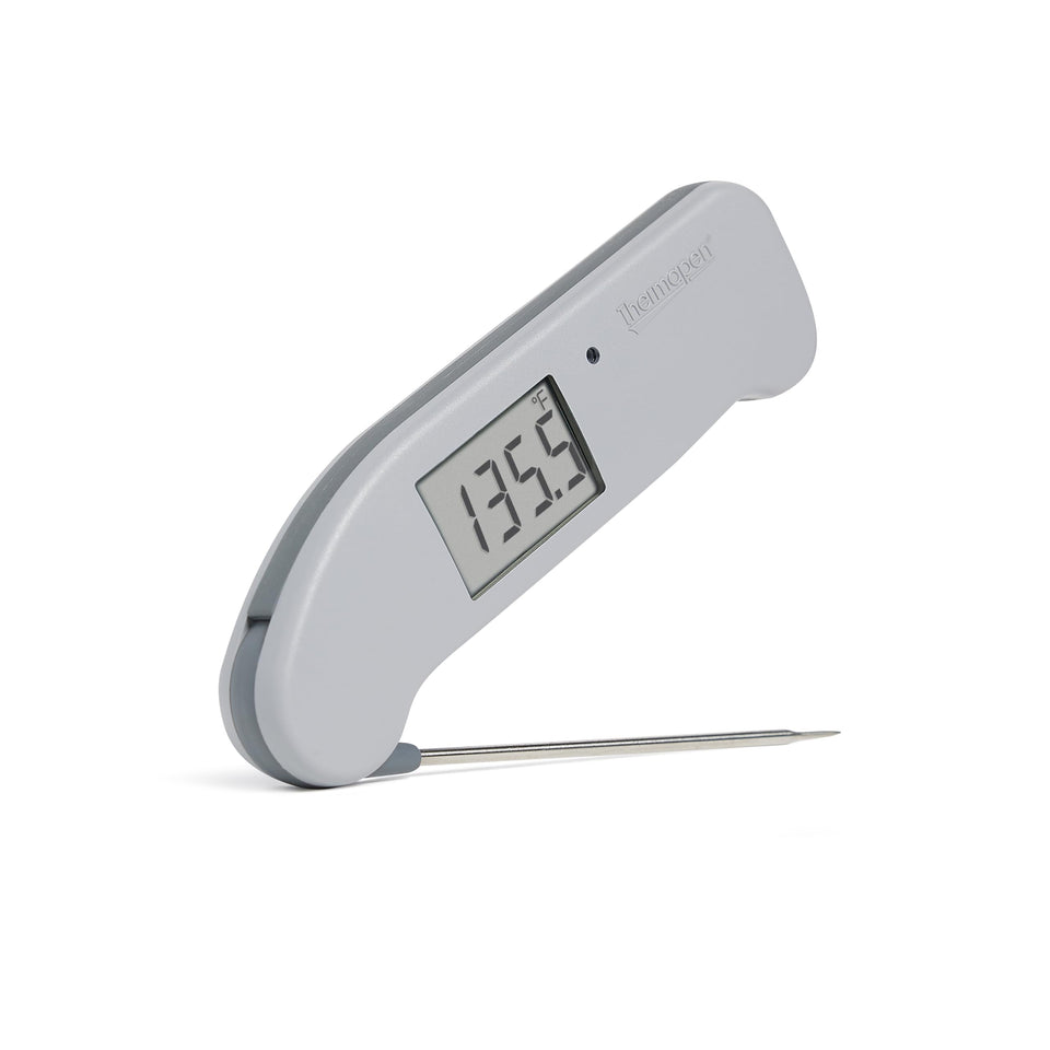 Thermapen ONE Dove Grey front view with a 360-degree display for versatile use.
