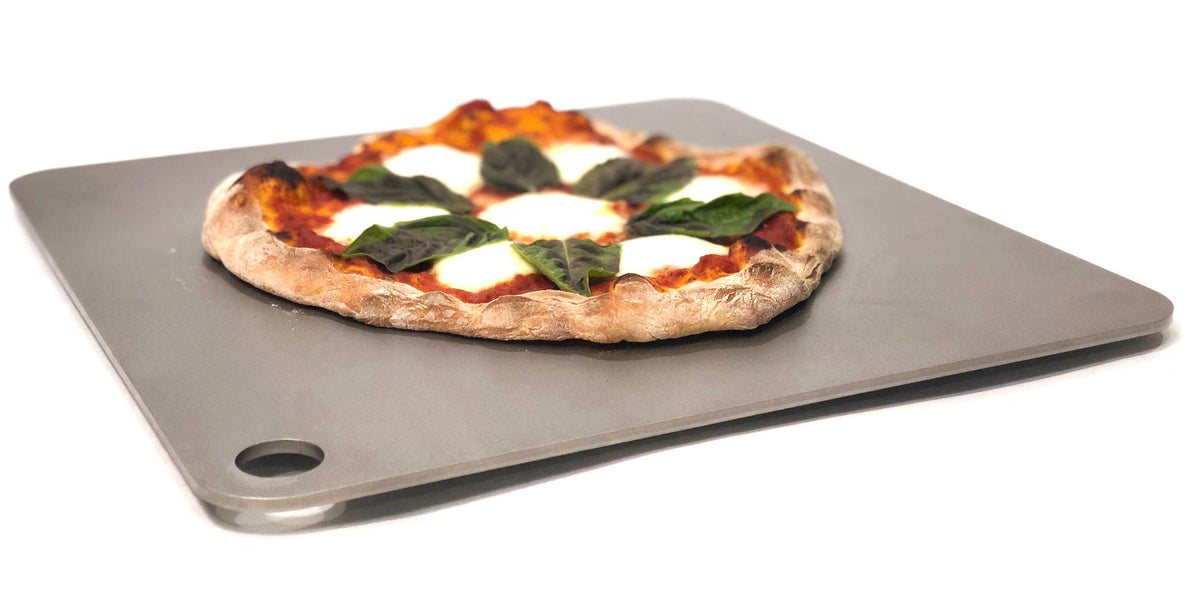 ThermiChef 14x14 pizza steel in oven for crisp crust and even heat