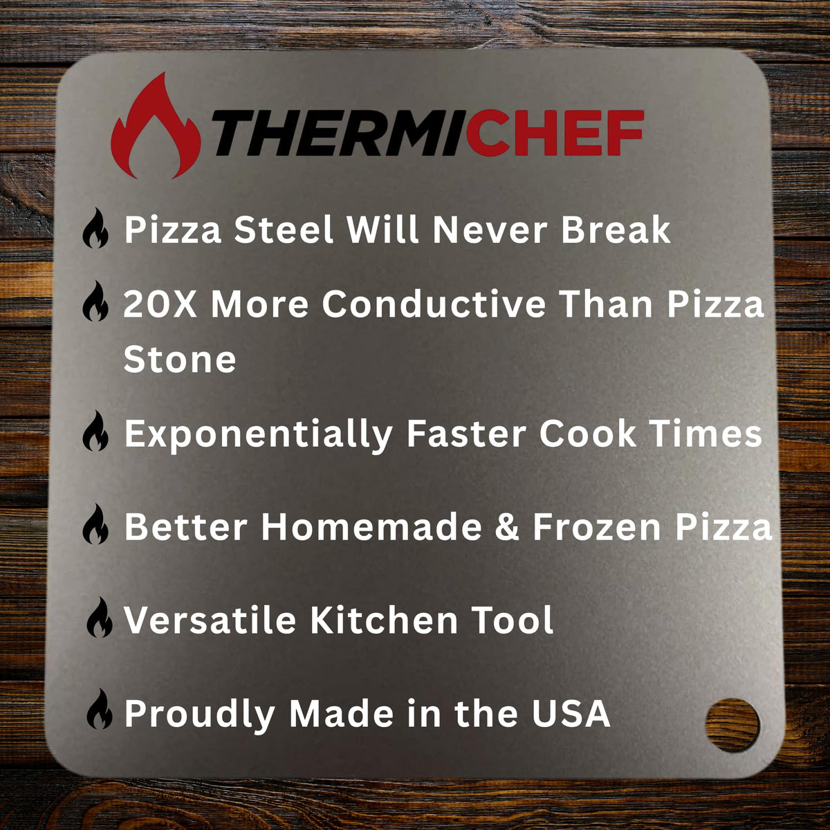 USA-made ThermiChef steel built for durable cooking performance