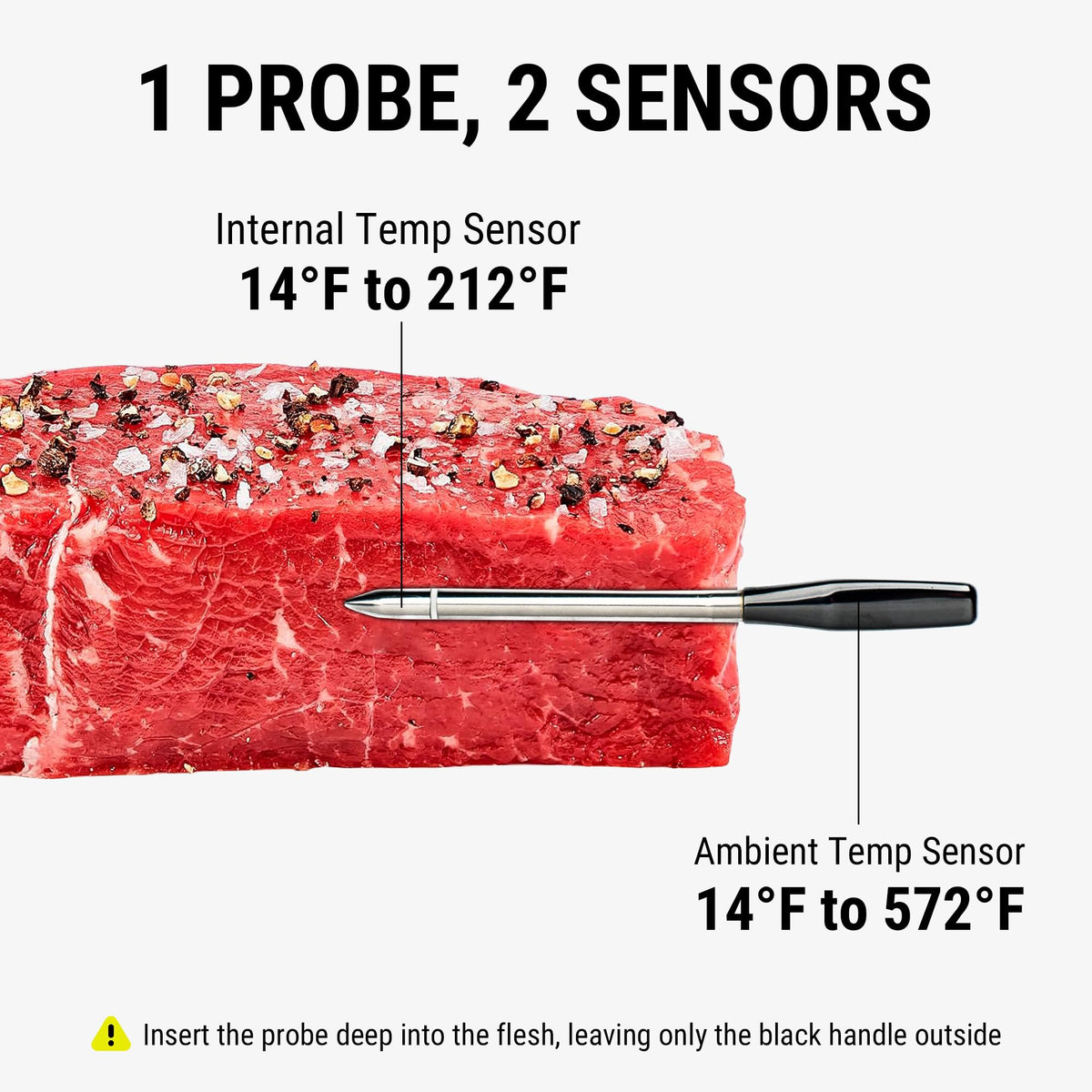 ThermoPro IP67 waterproof probe for easy cleaning after cook